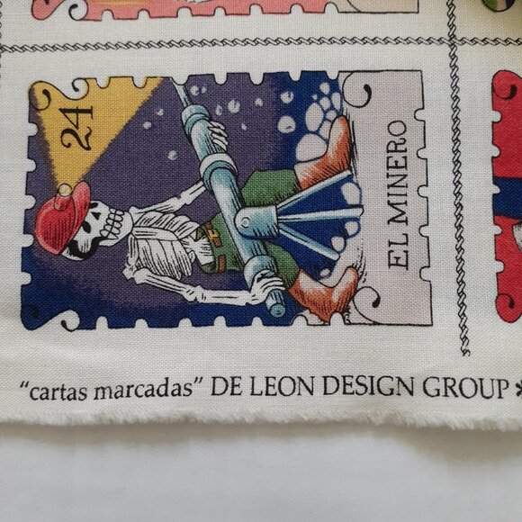 Alexander Henry "cartas marcadas" Cotton Fabric White Multi-Color 1 7/8 yards - Picture 10 of 11